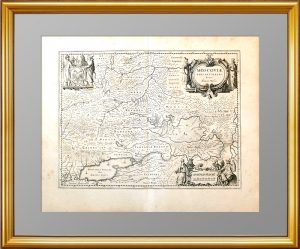 Старинная карта "Южная часть Московии". 1656г. Исаак Масса. Кабинетный формат