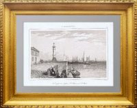 Вид на Ростральную колонну и Петропавловскую крепость. 1838г. N56