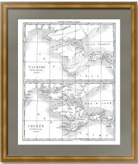 Крым античный (Таврида) и Крым современный. Старинная карта. 1838г.  Антикварный подарок