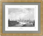 Москва. Вид на Москва-реку и Кремль. 1838г. Кадоль. N99. Антикварный подарок