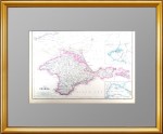 Крым с миниатюрными вставками Чёрного моря и Севастополя. 1859г. Старинная карта