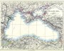 Черное море, Крым, часть Новороссии и Ставрополья. 1892г. Джонстон. Антикварная карта