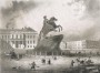 Памятник Петру I или Медный всадник. 1853г. Демартре/Руарг. Старинная гравюра