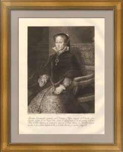 Портрет королевы Марии I. 1793г. Мор/Эстеве. Гравюра пунктиром