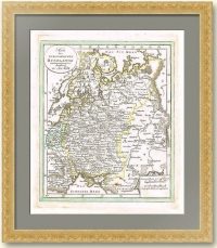 Старинная антикварная карта "Европейская Россия". 1820г. Вальх. Музейный экземпляр