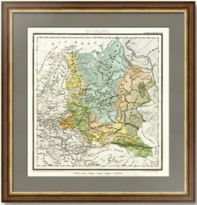 Старинная гравированная карта Европейской России. 1853г. Вестерманн