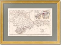 Антикварная карта Крыма и Севастополя по Юо и Демидову.  1856г.