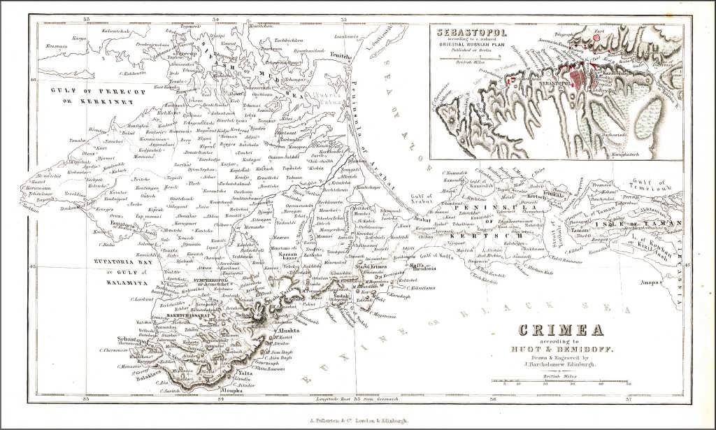 Старинная карта крыма с мелкими поселками 1784 года