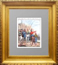 Российская нерегулярная кавалерия. 1798г. Антикварная гравюра на меди