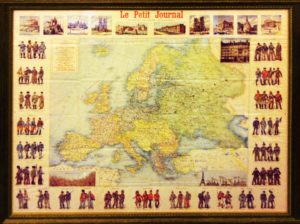 Старинная карта Европы. 1895г. 93,5х110!  Антикварный подарок руководителю в кабинет