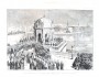 Иордань на Неве в Петербурге на праздник Крещения. 1874 г.  Старинная гравюра в подарок