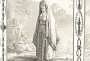 Одежда жительницы Московии и костюм калмыка. 1782 г. Грэйнгер. Антикварная гравюра