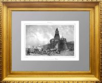 Москва. Стены Кремля. 1838г. Викерс/Лалес. N62 . Старинная гравюра