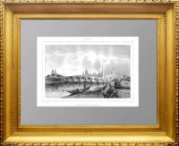 Москва. Большой Каменный мост. 1838г. Лалес. N95 . Старинная гравюра, антикварный подарок
