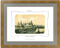 Москва. Вид на Кремль. 1857г. Кадоль/Кассани. Старинная литография. Антикварный подарок