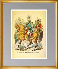 Александр III на коне. Портрет. 1880г. Эпинальская картинка. (лубок). Редкость