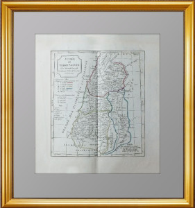 Иудея или Святая Земля. 1795г. Роберт Вогонди. Старинная оригинальная карта Израиля