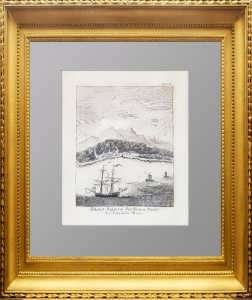 Каспийское море. 1754г. Старинная гравюра на меди. 