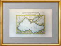 Карта Черного и Азовского морей. Акварельная подкраска. 1781г.  Антикварный подарок