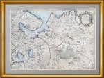 Антикварная карта "Московия. Север". 1746г. Делиль. Кабинетный формат. ВИП подарок