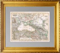 Антикварная карта Черного моря и прибрежных государств. 1845г.