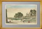 Вид на Загородный Дворец Императрицы России. 1760-1780г. Антикварная гравюра