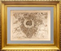 Вена. Антикварный план города. 1844 г. Хек