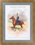 Николай II в форме Уланского полка. 1901г. Старинная литография