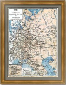 Kарта железных дорог европейской части СССР. 1938г. Антикварный подарок железнодорожнику