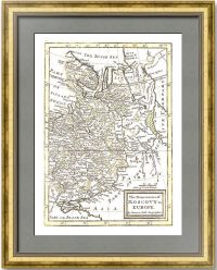 Старинная карта "Владения Московии в Европе". 1711-1717г. Молль. Антикварный подарок