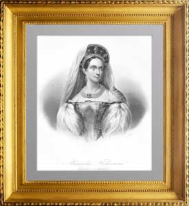 Александрa Федоровна, императрица России. 1848г. Гравированный портрет