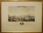 Антикварная гравюра "Вид на порт Сен-Мало". 1776г.  Музейный экземпляр.