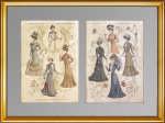 Комплект из двух литографий (3) 1920г. Парижская мода. 62x45! Антикварный подарок даме