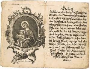 Святая Мария Утешительница. Молитва. ок. 1740г. Гравюра