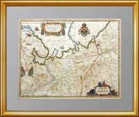Старинная карта "Северная часть Московии". 1645г. Масса. Роскошный VIP подарок в кабинет