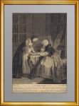 Старинная жанровая гравюра "LA RELEVEE". 1744г. Музейный экземпляр. Лувр