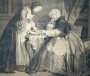 Старинная жанровая гравюра "LA RELEVEE". 1744г. Музейный экземпляр. Лувр