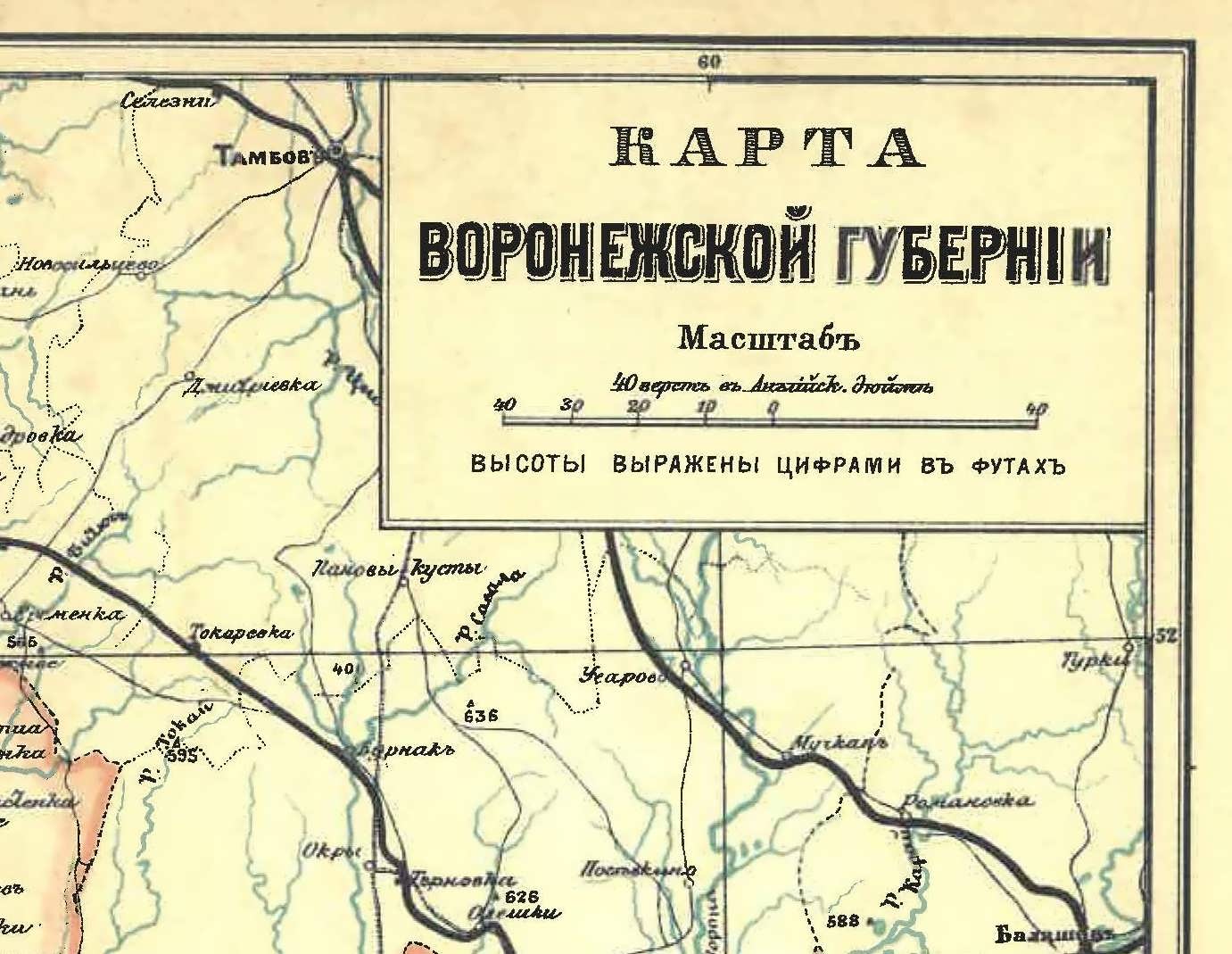 Старая карта воронежской области