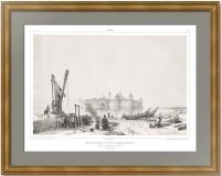 Шлиссельбург. Ладожское озеро. 1847г. Дюран. Антикварная литография. VIP подарок