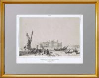 Шлиссельбург. Ладожское озеро. 1847г. Дюран. Антикварная литография. VIP подарок
