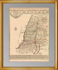 Израиль. Двенадцать колен. Антикварная карта. 1720 г. Музейный экземпляр