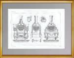 Восьмиколёсный локомотив. Поперечный разрез. 1861 г. Антикварная гравюра