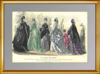 Парижская мода (N1534). 1870 г. Антикварная гравюра. ВИП подарок женщине