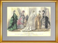 Парижская мода (N1530). 1870г. Антикварная гравюра. ВИП подарок женщине