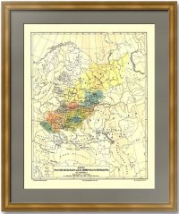 Карта России киевского и владимирского периодов (IX-XIII век). 1899 г.
