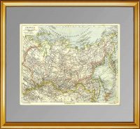 Сибирь.  1899г. Старинная карта — антикварный VIP подарок