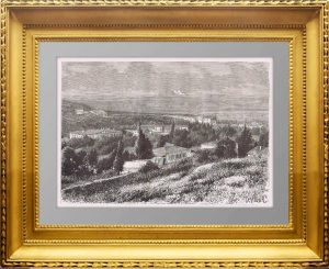Пятигорск. Вид с горы Машук. 1880г. Старинная гравюра - антикварный подарок