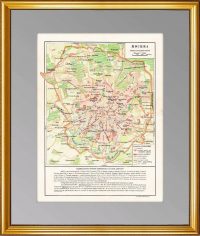 Москва. Схематический план. 1930 г. Оригинальная старинная карта