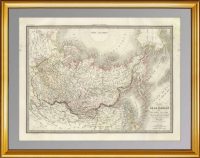 Карта "Россия в Азии и Америке". Лапье. 1832г.  (54х77!).  ВИП подарок