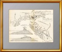 Севастопольский рейд и план Одесского порта. 1888г. Антикварная литография